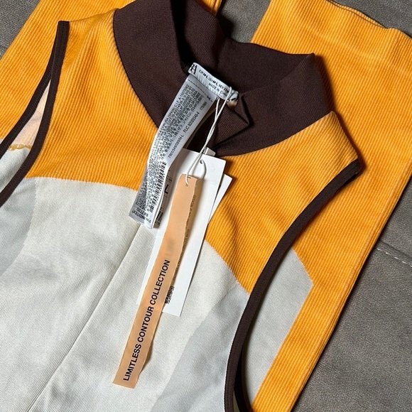 Zara Orange and White Tank Top with Color-Block Design - Picture 8 of 15